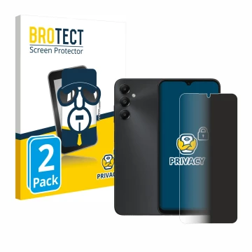 Vorderseite einer Produktverpackung mit dem Markenlogo BROTECT. Daneben ist das Gerät Samsung Galaxy A05s mit dem zugehörigen 