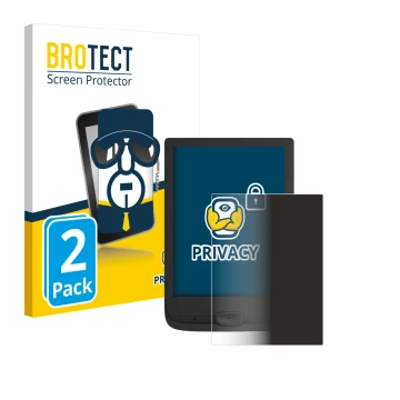 Vorderseite einer Produktverpackung mit dem Markenlogo BROTECT. Daneben ist das Gerät PocketBook Basic Lux 4 mit dem zugehörig