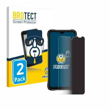 Vorderseite einer Produktverpackung mit dem Markenlogo BROTECT. Daneben ist das Gerät Umidigi Bison X20 mit dem zugehörigen Di
