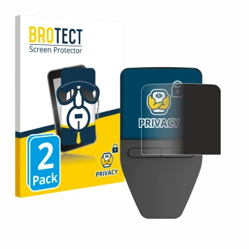 Vorderseite einer Produktverpackung mit dem Markenlogo BROTECT. Daneben ist das Gerät Trezor Safe 3 mit dem zugehörigen Displa