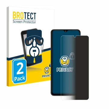 Vorderseite einer Produktverpackung mit dem Markenlogo BROTECT. Daneben ist das Gerät Xiaomi Redmi A3 mit dem zugehörigen Disp