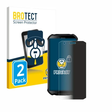 Vorderseite einer Produktverpackung mit dem Markenlogo BROTECT. Daneben ist das Gerät Doogee S41 Plus mit dem zugehörigen Disp