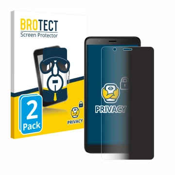 Vorderseite einer Produktverpackung mit dem Markenlogo BROTECT. Daneben ist das Gerät ZTE Blade A32 mit dem zugehörigen Displa