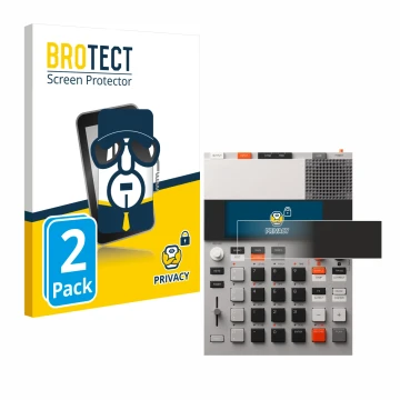 Vorderseite einer Produktverpackung mit dem Markenlogo BROTECT. Daneben ist das Gerät Teenage Engineering EP-133 K.O. II mit d
