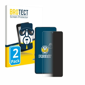 Vorderseite einer Produktverpackung mit dem Markenlogo BROTECT. Daneben ist das Gerät Xiaomi Poco F6 Pro mit dem zugehörigen D