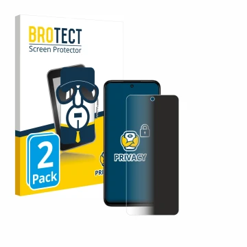 Vorderseite einer Produktverpackung mit dem Markenlogo BROTECT. Daneben ist das Gerät Xiaomi Redmi 13 mit dem zugehörigen Disp