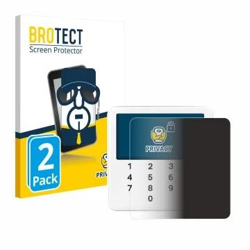 Vorderseite einer Produktverpackung mit dem Markenlogo BROTECT. Daneben ist das Gerät SumUp Solo Lite mit dem zugehörigen Disp
