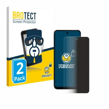 Vorderseite einer Produktverpackung mit dem Markenlogo BROTECT. Daneben ist das Gerät Motorola G34 5G mit dem zugehörigen Disp