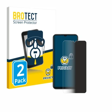 Vorderseite einer Produktverpackung mit dem Markenlogo BROTECT. Daneben ist das Gerät ZTE Blade A54 mit dem zugehörigen Displa