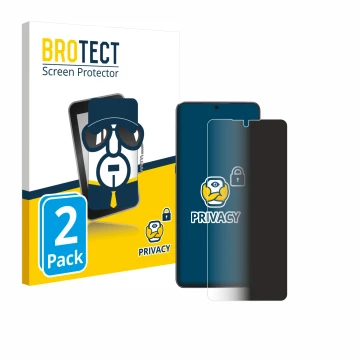 Vorderseite einer Produktverpackung mit dem Markenlogo BROTECT. Daneben ist das Gerät Cubot Max 5 mit dem zugehörigen Displays