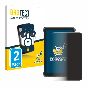Vorderseite einer Produktverpackung mit dem Markenlogo BROTECT. Daneben ist das Gerät Oukitel RT3 Pro mit dem zugehörigen Disp