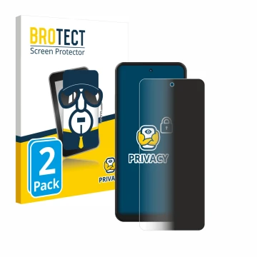 Vorderseite einer Produktverpackung mit dem Markenlogo BROTECT. Daneben ist das Gerät Hotwav Note 12 mit dem zugehörigen Displ