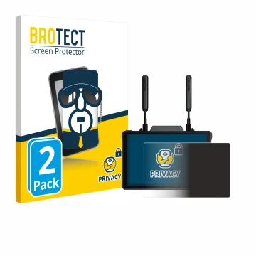 Vorderseite einer Produktverpackung mit dem Markenlogo BROTECT. Daneben ist das Gerät Hollyland Pyro 7 mit dem zugehörigen Dis