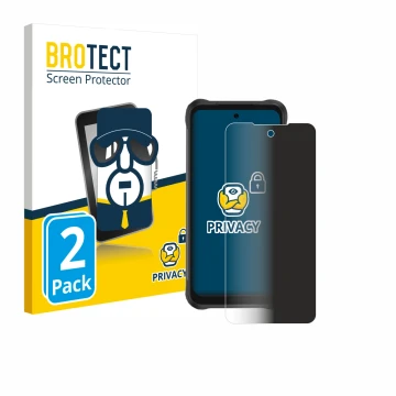 Vorderseite einer Produktverpackung mit dem Markenlogo BROTECT. Daneben ist das Gerät Umidigi Bison GT2 Pro 4G mit dem zugehör