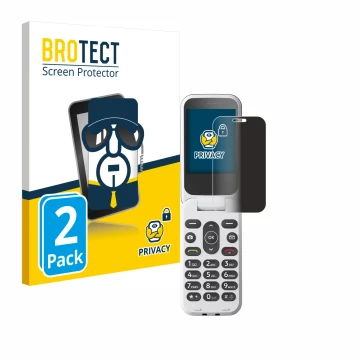 Vorderseite einer Produktverpackung mit dem Markenlogo BROTECT. Daneben ist das Gerät Doro 2820 mit dem zugehörigen Displaysch