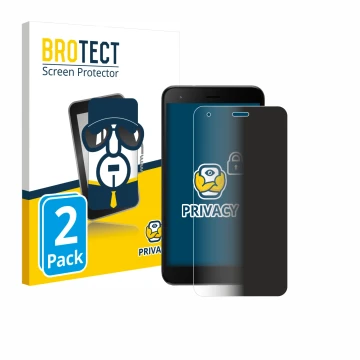 Vorderseite einer Produktverpackung mit dem Markenlogo BROTECT. Daneben ist das Gerät ZTE Blade A35 lite mit dem zugehörigen D