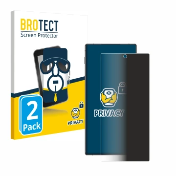 Vorderseite einer Produktverpackung mit dem Markenlogo BROTECT. Daneben ist das Gerät Nubia Z70 Ultra mit dem zugehörigen Disp