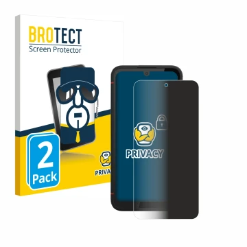 Vorderseite einer Produktverpackung mit dem Markenlogo BROTECT. Daneben ist das Gerät Volla Phone X23 mit dem zugehörigen Disp