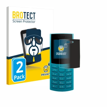 Vorderseite einer Produktverpackung mit dem Markenlogo BROTECT. Daneben ist das Gerät Nokia 105 4G 2nd Edition mit dem zugehör