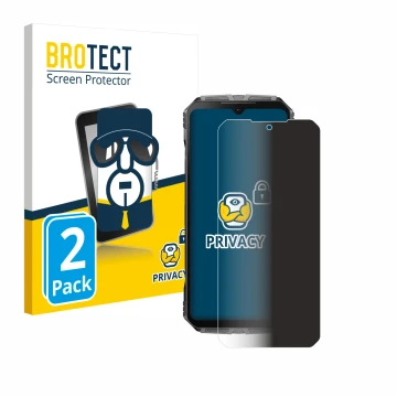Vorderseite einer Produktverpackung mit dem Markenlogo BROTECT. Daneben ist das Gerät Doogee S Cyber mit dem zugehörigen Displ