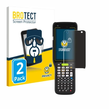 Vorderseite einer Produktverpackung mit dem Markenlogo BROTECT. Daneben ist das Gerät Zebra MC3400 mit dem zugehörigen Display