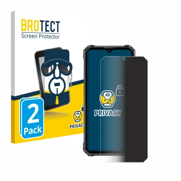 Vorderseite einer Produktverpackung mit dem Markenlogo BROTECT. Daneben ist das Gerät Oukitel G1 mit dem zugehörigen Displaysc