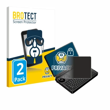 Vorderseite einer Produktverpackung mit dem Markenlogo BROTECT. Daneben ist das Gerät GPD Win Mini (2025) mit dem zugehörigen 