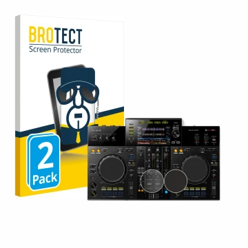 Vorderseite einer Produktverpackung mit dem Markenlogo BROTECT. Daneben ist das Gerät Pioneer XDJ -RR (Jog) mit dem zugehörige