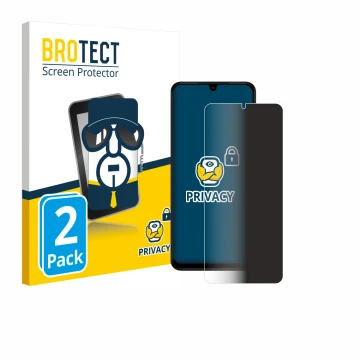 Vorderseite einer Produktverpackung mit dem Markenlogo BROTECT. Daneben ist das Gerät Xiaomi Redmi A5 mit dem zugehörigen Disp