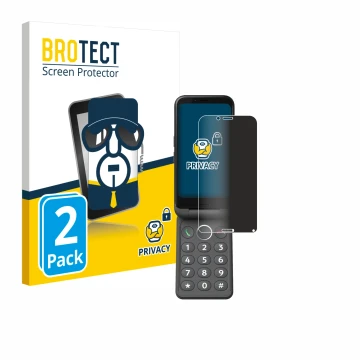 Vorderseite einer Produktverpackung mit dem Markenlogo BROTECT. Daneben ist das Gerät Doro Aurora A20 mit dem zugehörigen Disp