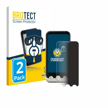 Vorderseite einer Produktverpackung mit dem Markenlogo BROTECT. Daneben ist das Gerät Doro Aurora A10 mit dem zugehörigen Disp