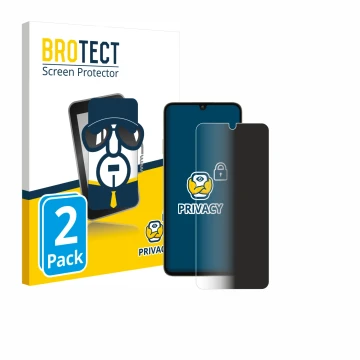 Vorderseite einer Produktverpackung mit dem Markenlogo BROTECT. Daneben ist das Gerät Oukitel C59 Pro mit dem zugehörigen Disp