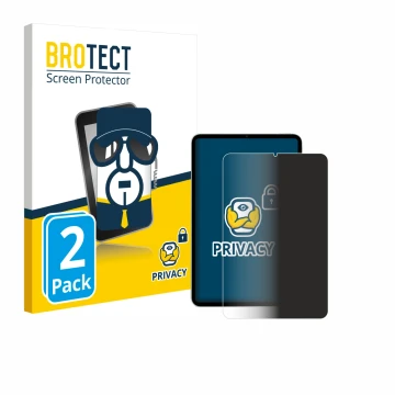 Vorderseite einer Produktverpackung mit dem Markenlogo BROTECT. Daneben ist das Gerät Xiaomi Pad Mini mit dem zugehörigen Disp