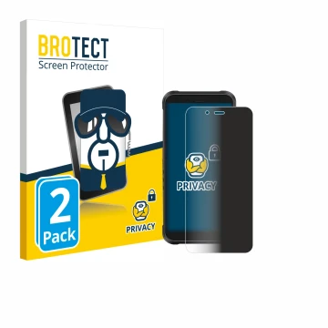 Vorderseite einer Produktverpackung mit dem Markenlogo BROTECT. Daneben ist das Gerät Ulefone RugKing mit dem zugehörigen Disp