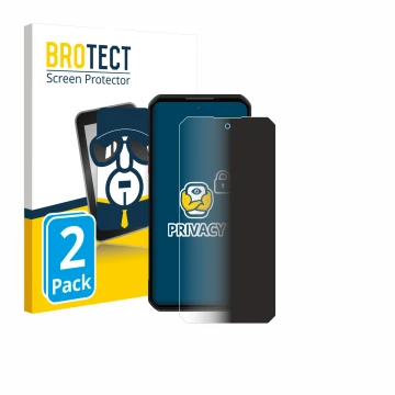 Vorderseite einer Produktverpackung mit dem Markenlogo BROTECT. Daneben ist das Gerät Oukitel WP60 mit dem zugehörigen Display