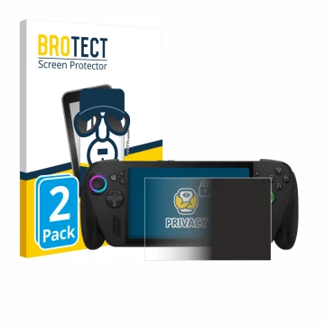 Vorderseite einer Produktverpackung mit dem Markenlogo BROTECT. Daneben ist das Gerät ASUS ROG Xbox Ally X mit dem zugehörigen