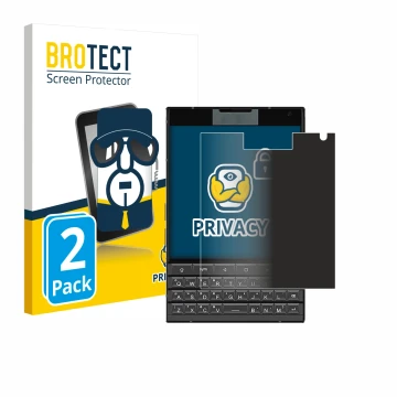 Vorderseite einer Produktverpackung mit dem Markenlogo BROTECT. Daneben ist das Gerät Unihertz Titan 2 mit dem zugehörigen Dis