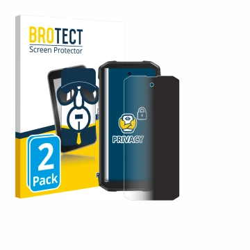 Vorderseite einer Produktverpackung mit dem Markenlogo BROTECT. Daneben ist das Gerät Cubot King Kong Mini 4 mit dem zugehörig