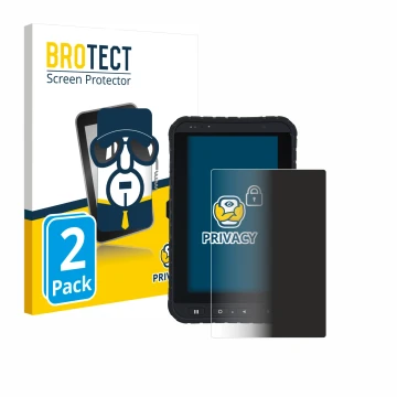 Vorderseite einer Produktverpackung mit dem Markenlogo BROTECT. Daneben ist das Gerät Winmate M700DQ8 mit dem zugehörigen Disp