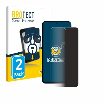 Vorderseite einer Produktverpackung mit dem Markenlogo BROTECT. Daneben ist das Gerät Xiaomi Poco M7 Plus mit dem zugehörigen 