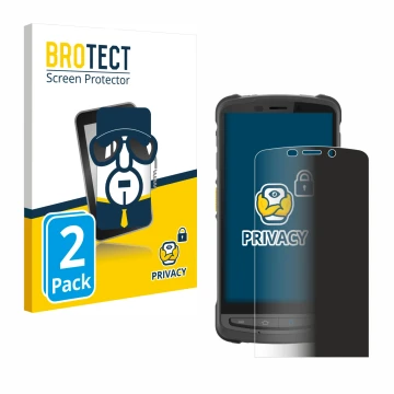 Vorderseite einer Produktverpackung mit dem Markenlogo BROTECT. Daneben ist das Gerät Newland MT9055 Orca III mit dem zugehöri