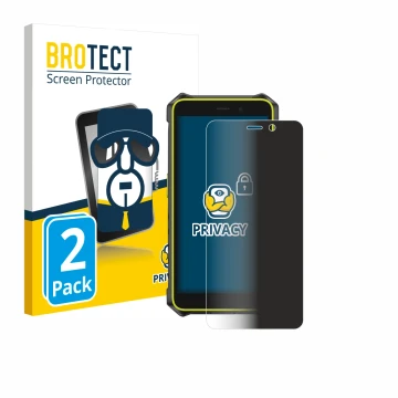 Vorderseite einer Produktverpackung mit dem Markenlogo BROTECT. Daneben ist das Gerät Ulefone RugKing 2 Pro mit dem zugehörige