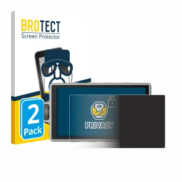 Vorderseite einer Produktverpackung mit dem Markenlogo BROTECT. Daneben ist das Gerät DJI Ronin 4D mit dem zugehörigen Display