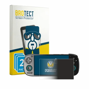 Vorderseite einer Produktverpackung mit dem Markenlogo BROTECT. Daneben ist das Gerät Retroid Pocket 5 mit dem zugehörigen Dis