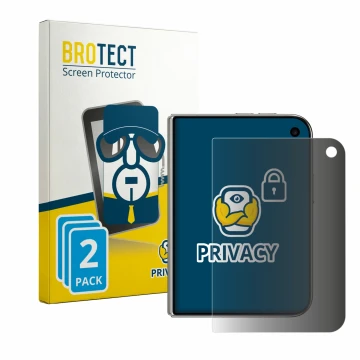 Vorderseite einer Produktverpackung mit dem Markenlogo BROTECT. Daneben ist das Gerät Apple iPhone Duo mit dem zugehörigen Dis