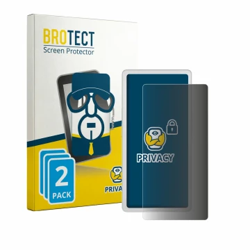 Vorderseite einer Produktverpackung mit dem Markenlogo BROTECT. Daneben ist das Gerät PocketBook Q mit dem zugehörigen Display