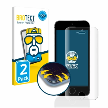 Vorderseite einer Produktverpackung mit dem Markenlogo BROTECT. Daneben ist das Gerät Apple iPhone SE 2016 mit dem zugehörigen