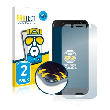 Vorderseite einer Produktverpackung mit dem Markenlogo BROTECT. Daneben ist das Gerät Samsung Galaxy J5 2017 mit dem zugehörig
