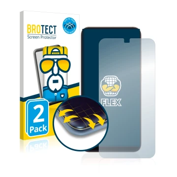 Vorderseite einer Produktverpackung mit dem Markenlogo BROTECT. Daneben ist das Gerät Xiaomi Mi 8 mit dem zugehörigen Displays