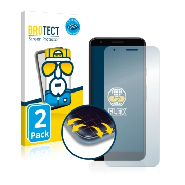 Vorderseite einer Produktverpackung mit dem Markenlogo BROTECT. Daneben ist das Gerät Google Pixel 3a XL mit dem zugehörigen D